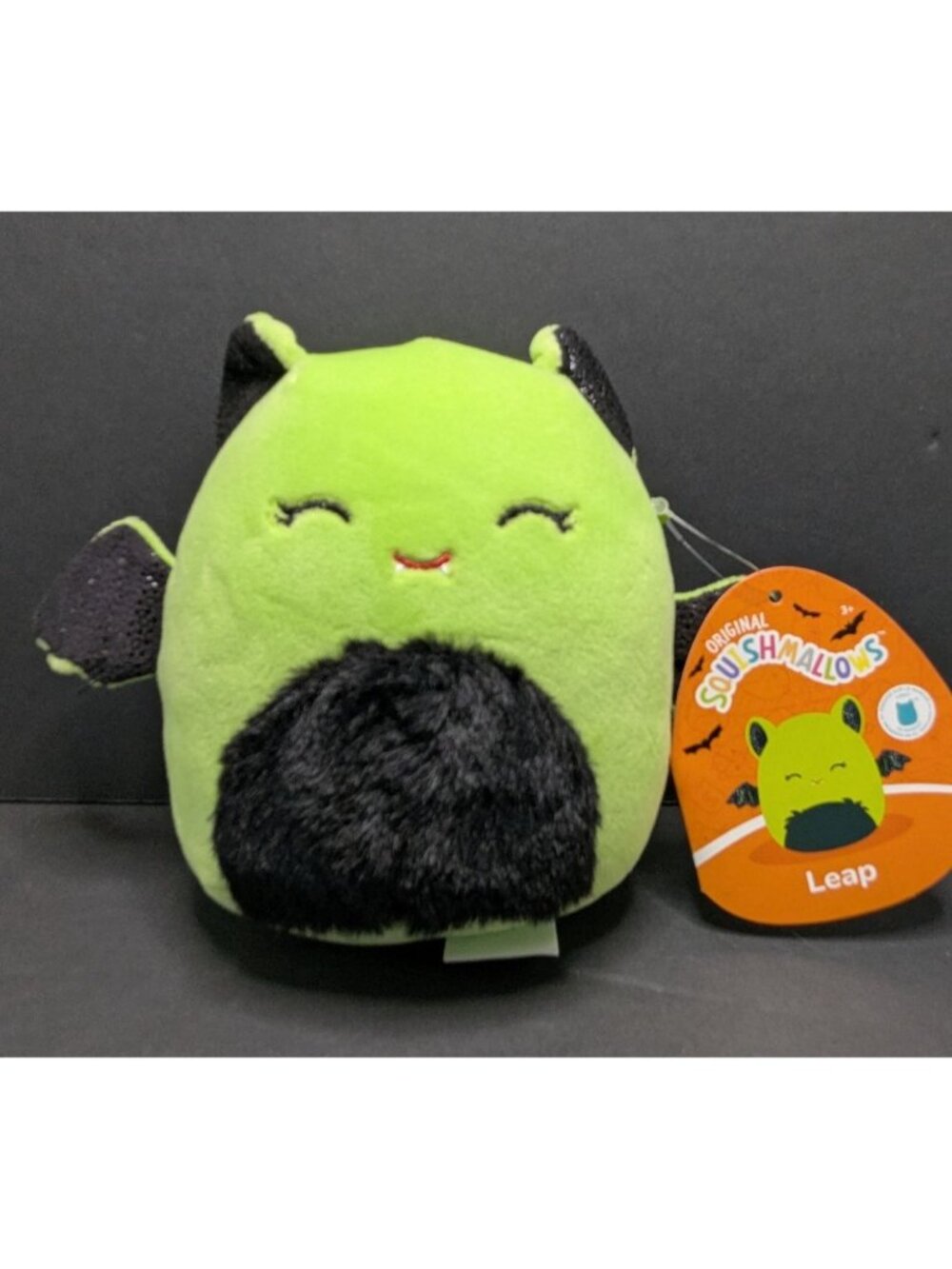 Squishmallows 5” Leap Lime Green Bat Plush  Fuzzy Belly & Sparkly Halloween 2024